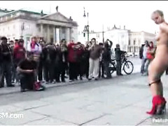 a beautiful blonde humiliated in the street