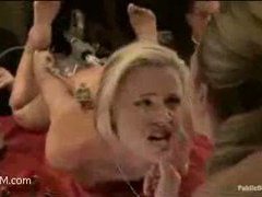 too many cocks for one cute horny blonde whore
