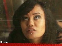 A voluptuous latina girl face fucked on a sybian