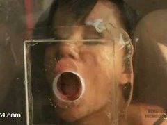 A voluptuous latina girl face fucked on a sybian
