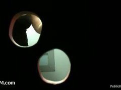 Two sluts pleasing dozens of cocks through glory holes