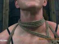 A masochistic slut plays bondage roulette