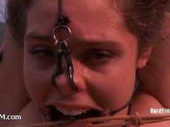 A puffy slut caned to tears and left to suffer outside