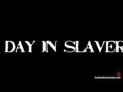 Two sexy girls have to spend one day in sexual slavery
