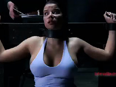 A young, responsive beauty writhes beautifully in pain for her older Master