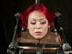 Busty babe Mia Lelani is tied up and whipped, gagged and fucked hard