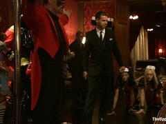 Dressed up slaves are the life of this exciting Halloween party