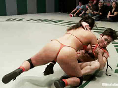 Team Dragon and Team Nightmare square off on the wrestling mat