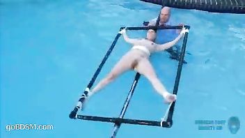 A rich pervert buys two slaves for extreme bondage fun