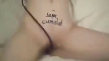 Horny slut girlfriend gets her body marked for stud's rough pounding pleasures